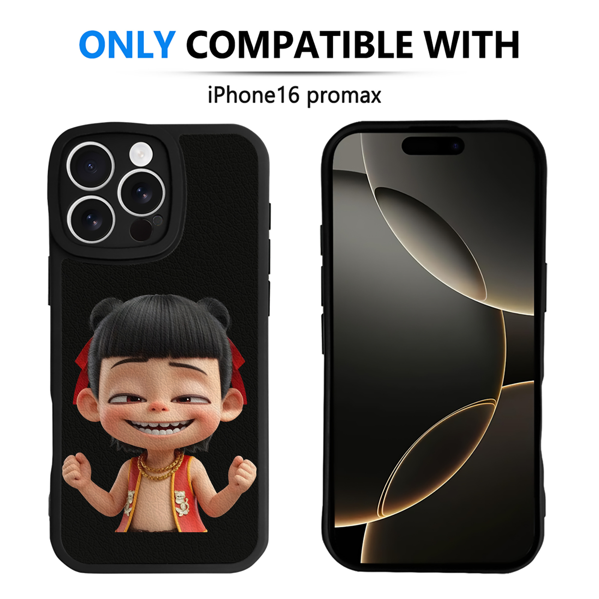 （画像用） Ne Zha 2 ナタ 魔童の大暴れ 【iPhone 16シリーズ対応】シリコンスマホケース（レザー調） 材質：シリコン